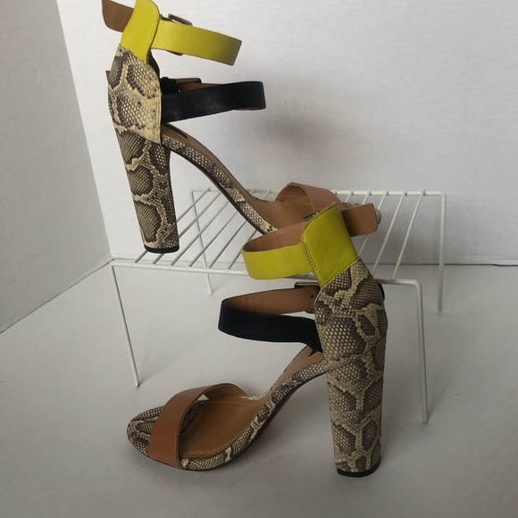 ZARA COLLECTION Color Block and Animal Print Heeled Sandals/PREOWNED - Picture 13 of 17